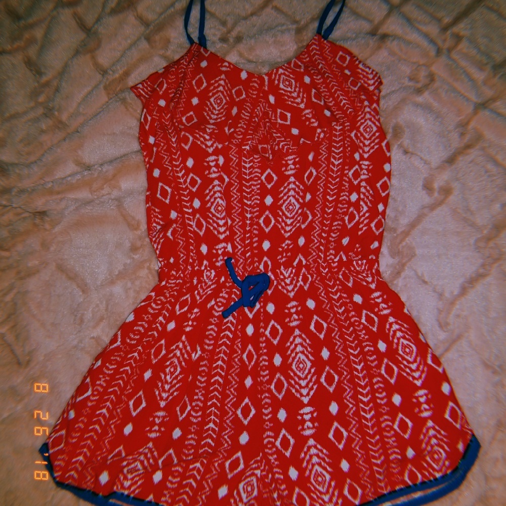 Pink and blue romper
